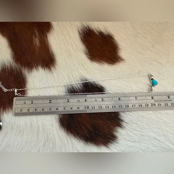 ❤️Kingman Heart Turquoise & Wild Horse Jasper 16+2” Adjustable Sterling Necklace - Picture 11 of 16